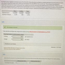 Overhead budgeted allocated basis plantwide pools costing wool transcribed setups follows labor