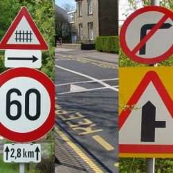 Signs traffic markings road iceland lane